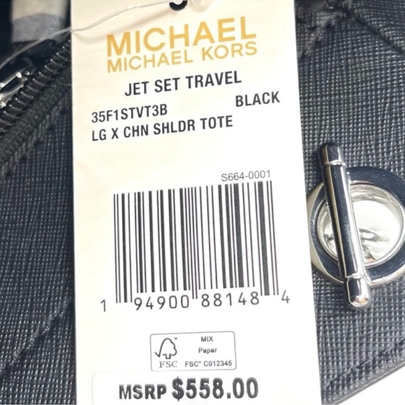 Michael Kors Large X Chain Shoulder Tote Bag Black (NWT) - Picture 10 of 10